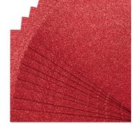 Springboard A4 Red Glitter Card Sheets - 10-Pack 290gsm Non Shed Glitter Cardstock for Card Making - Compatible w/Die-Cutting Machines - Sparkly Craft Supplies