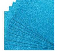 Springboard A4 Glitter Card Sheets - 230gsm Non-Shed Glitter Cardstock - Die-Cutting Compatible - Sparkly Craft Supplies - 10-Pack - Turquoise