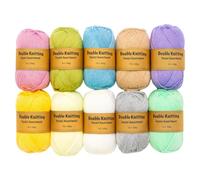 Springboard Acrylic Double Knitting Wool Multipack - Coloured Double Knit Wool Yarn for Crochet, Sewing, Knitting, and Arts and Crafts for Kids - 10 x 100 g Balls of Crochet Yarn (Pastel Colours)