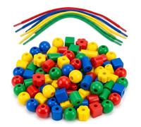Springboard Assorted Beads & Threading Laces Kit, Mixed Crafting Beads & String for Kids Bracelet Making, EYFS Fine Motor Skills