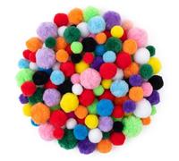 Springboard Assorted Colour Pom Poms Pack of 100, Mixed Size Craft Pompoms for EYFS Sensory Play, Sorting & Kids Art