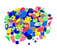 Springboard Assorted Craft Foam Shapes (400 Pack), Pre-Cut Coloured EVA Foam for Kids EYFS Collage, Card Making & Mess-Free Art
