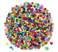 Springboard Assorted Crafting Beads (1200 Pack), Mixed Colour & Shape Beads for Kids Bracelet Making, EYFS Threading & Sorting