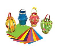 Springboard Diwali Lanterns Craft Activity Pack - Make Your Own 3D Diwali Decorations - DIY Arts and Crafts for Kids - Early Years Resources - 30-Pack - 22 x 32 cm - Assorted Colours