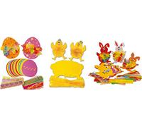 Springboard Easter Activity Pack - Pre-Cut Easter Activities for Children with Coloured Card and Fabrics to Make Tactile Rabbit, Chick & Egg Shapes and Develop Creativity - 30 Pack