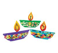 Springboard Giant Classroom Display Diwali Diva Shapes - Sturdy Greyboard Cutouts for 3D Display - Card Crafts for Kids - Arts and Crafts School Supplies for Teachers - 3-Pack - 57 x 32 cm