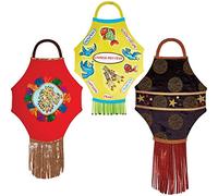 Springboard Giant Classroom Display Lantern Shapes - Sturdy Greyboard Cutouts for 3D Display - Card Crafts for Kids - Arts and Crafts School Supplies for Teachers - 3-Pack - 62 x 41 cm