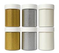 Springboard Gold, Silver & Iridescent Craft Glitter Set (6 x 100g), Shimmering Metallic Pots for Kids EYFS Art, Resin & Slime