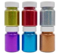 Springboard Holographic Craft Glitter Set (6 x 60g Pots), Sparkling Iridescent Colours for Kids Resin, Slime & EYFS Displays