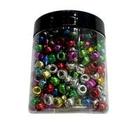 Springboard Metallic Silver & Gold Beads (112g), Shiny Crafting Beads for Kids Bracelet Making, EYFS Collage & Threading Art