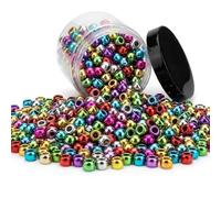 Springboard Metallic Silver & Gold Beads (112g), Shiny Crafting Beads for Kids Bracelet Making, EYFS Collage & Threading Art