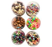 Springboard Mixed Design Crafting Beads (6 Tubs), Bulk Assorted Beads for Kids Bracelet Making, EYFS Sorting & Fine Motor Games