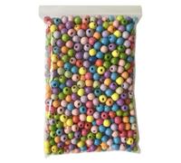 Springboard Mixed Wooden Beads (500g), Assorted Size & Colour Crafting Beads for Kids Bracelet Making, Macrame & EYFS Threading