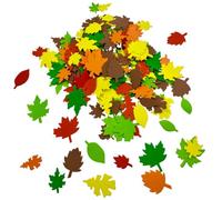 Springboard Pre-Cut Foam Leaves (500 Pack), Colourful EVA Craft Foam Shapes for EYFS Nature Collage, Autumn Crafts & Kids Art