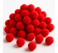 Springboard Red Pom Poms Pack of 80, Single Colour Soft Craft Pompoms for EYFS Sorting Games, Sensory Play & Kids Art