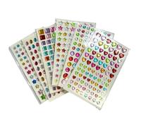 Springboard Stick-On Jewels (6 Pack), Self-Adhesive Sparkly Craft Gems for Kids Card Making, EYFS Collage & Gem Stickers Art