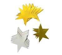 Springboard Thick Gold & Silver Stars (50 Pack), Single-Sided Craft Card Star Shapes for EYFS Displays, Kids Art & Decorations