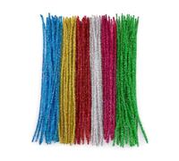 Springboard Tinsel Pipe Cleaners 15cm (100 Pack), Sparkly Metallic Craft Stems for EYFS Kids Card Making & Festive DIY Decorations