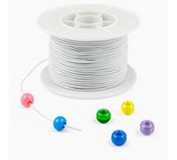 Springboard White Beading Elastic Cord (1.5mm x 90m), Strong Stretchy String for Kids Bracelet Making, Jewellery & EYFS Crafts
