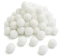 Springboard White Pom Poms Pack of 80, Single Colour Soft Craft Pompoms for EYFS Snow Scenes, Sensory Play & Kids Art
