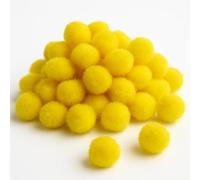 Springboard Yellow Pom Poms Pack of 80, Single Colour Soft Craft Pompoms for EYFS Sorting Games, Sensory Play & Kids Art