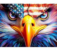 Springbok American Eagle 1000 Piece Jigsaw Puzzle - Challenge Yourself with This Striking Patriotic Image of an Iconic American Eagle