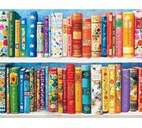 Springbok Books in Bloom 500 Piece Jigsaw Puzzle for Adults - Floral Bookshelf Puzzle - Poster Now Included - Unique Cut Pieces - Made in USA