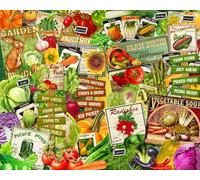 Springbok Eat Your Veggies 1000 Piece Jigsaw Puzzle for Adults - Piece Together This Garden Inspired Collage by Artist - Unique Cut Pieces