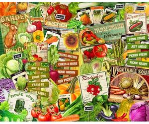 Springbok Eat Your Veggies 1000 Piece Jigsaw Puzzle for Adults | Vegetable garden collage puzzle with Unique Cut Pieces, Made in USA, Eco-Friendly Materials featuring colorful produce