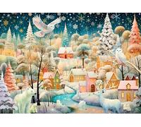 Springbok Enchanted Winter Village Premium 1000 Piece Holiday Jigsaw Puzzle for Adults - Limited Edition Christmas Collectible Puzzle