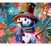 Springbok Festive Frosty 1000 Piece Puzzle for Adults and Families - Snowman is Ready to Enjoy Holiday Festivities