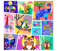 Springbok Geometric Jungle 500 Piece Puzzle for Adults - Bright, Geometric Animal Puzzle