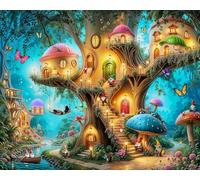 Springbok Gnome Treehouse Village 500 Piece Jigsaw Puzzle for Adults - Poster Now Included - Unique Cut Pieces - Made in USA