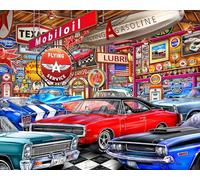 Springbok Muscle Car Museum 1000 Piece Jigsaw Puzzle for Adults - Classic Cars - Unique Cut Pieces - Made in USA