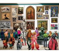 Springbok Paws and Portraits 1000 Piece Puzzle for Adults - Featuring a Fun and Fashionable Group of Dogs Exploring a Museaum of Doggy Masterpieces