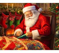 Springbok Quilting Santa 1000 Piece Puzzle for Adults and Families- Santa is Carefully Preparing a Quilt to Warm Someone's Holiday