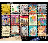 Springbok Stamps of The World 1000 Piece Jigsaw Puzzle for Adults - Travel Collage - Unique Cut Pieces - Made in USA