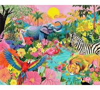 Springbok Tropical Jungle 1000 Piece Jigsaw Puzzle for Adults - Poster Now Included - Lush Exotic Nature Puzzle - Unique Cut Pieces - Made in USA