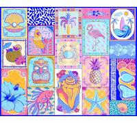 Springbok Tropical Vibes 1000 Piece Jigsaw Puzzle for Adults | Tropical collage puzzle with Unique Cut Pieces, Made in USA, Eco-Friendly Materials featuring colorful island-inspired art