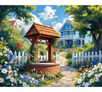 Springbok Wishing Well Garden 1000 Piece Jigsaw Puzzle for Adults - Poster Now Included - Unique Cut Pieces - Made in USA