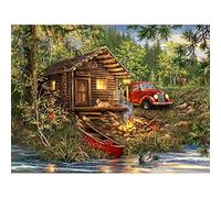 Springbok's 500 Piece Jigsaw Puzzle Cozy Cabin Life - Unique Cut Pieces