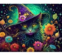 Springbok's Enchanted Cat 1000 Piece Jigsaw Puzzle Features a Mystical Cat in This Halloween Themed Puzzle