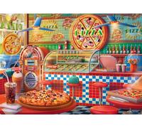 Springbok's Pizza Shop 1000 Piece Jigsaw Puzzle for Adults is a Nostalgic and Colorful Look at Pizza Parlors from The Past - Made in The USA