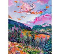 Springbok's Rocky Mountain Twilight 1000 Piece Jigsaw Puzzle Featuring The Impressionistic Painting of The Rockies by Artist Shannon Roman