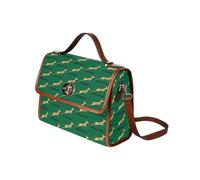 (Springboks Rugby - 2019 Springbok Rugby World Cup Champions_11774) Canvas Crossbody Handbag with Lock Top All Over Print Retro Messenger Bag for Women, Girl Brown Trim & Adjustable Shoulder Strap Wat
