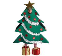 Springcmy Christmas Tree Costume Elf Costume Dress Adult Green Tree Cosplay Costumes Christmas Tree Hooded Dress (C-Adults Green, One Size)