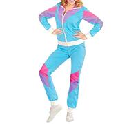 Springcmy Men Women 80s Tracksuit Outfit Retro Jacket Shell Hip Hop Windbreaker 80s Costumes Halloween Party Disco Costume