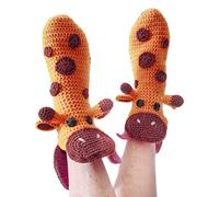 Springcmy Women Funny Animal Socks - 3D Crocodile & Alligator Socks, Warm Thick Leg Warmers for Winter & Christmas (Yellow Deer, One Size)