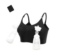 Springcmy Women Hands Free Breast Pump Breast Feeding Pump Pumping Breastpump Maternity Nursing Bra(Black, L)