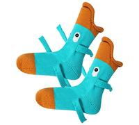 Springcmy Women's 3D Animal Knit Socks - Crocodile, Shark, Alligator Winter Warm Thick Christmas Floor Leg Warmers (C-Blue Dark, One Size)